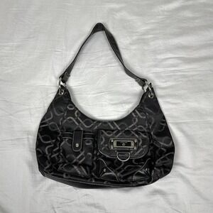 y2k Treviso small shoulder bag black with patterns on it